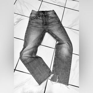 Mother Jeans Tomcat Ankle Fray Grey Jeans